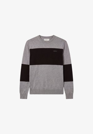 Calvin Klein, TECH SADDLE STRIPE - Strickpullover - medium grey heather
