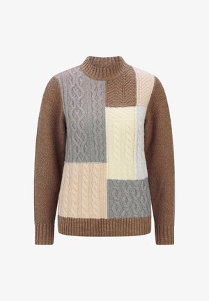 GOLDNER, PULLOVER PETITE - Trui - brown gray patterned