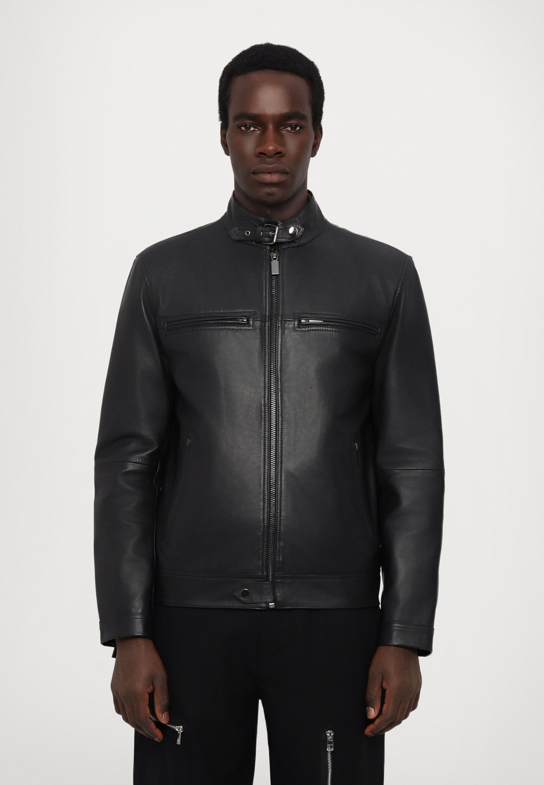 STUDIO ID JOE BIKER JACKET - Leather jacket - black