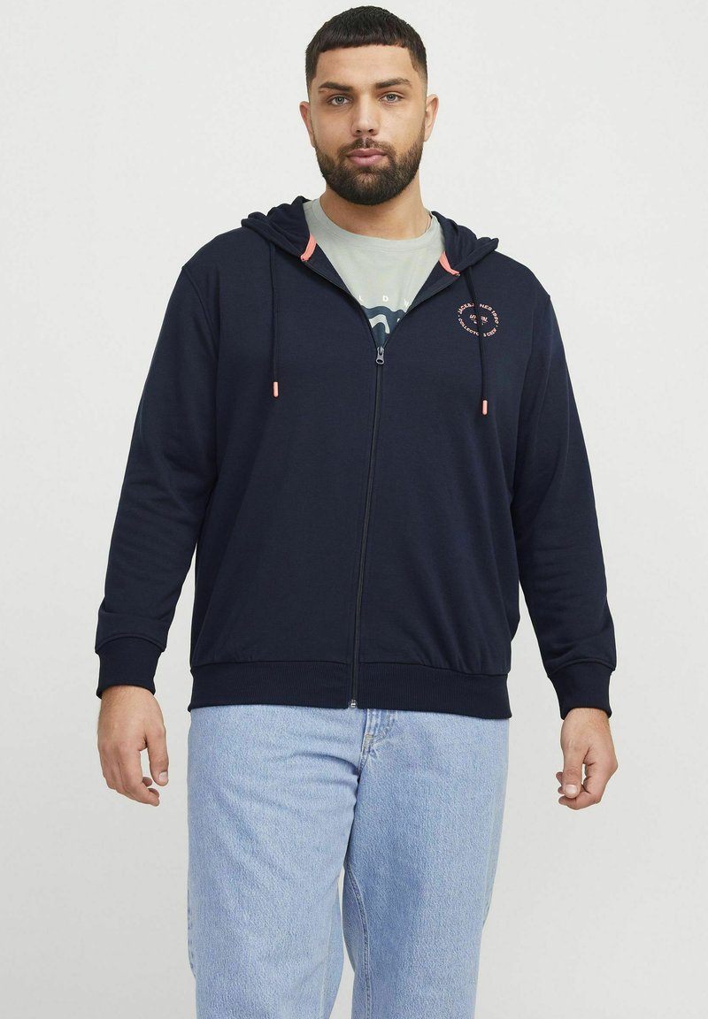 Jack & Jones PLUS SIZE GEDRUCKT - Sweatjakke - sky captain