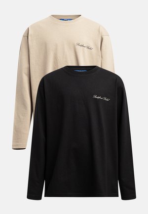 TELIAN TEE BOX 2 PCS BOXY FIT - Long sleeved top - black/vintage khaki