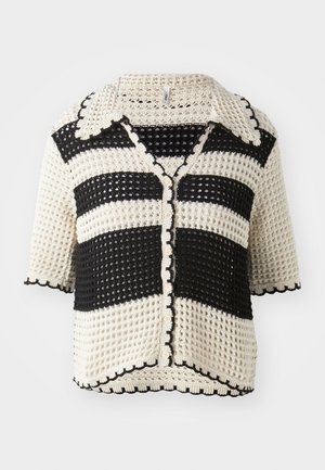 ONLY ONLLUCIE LIFE - Cardigan - ecru/black