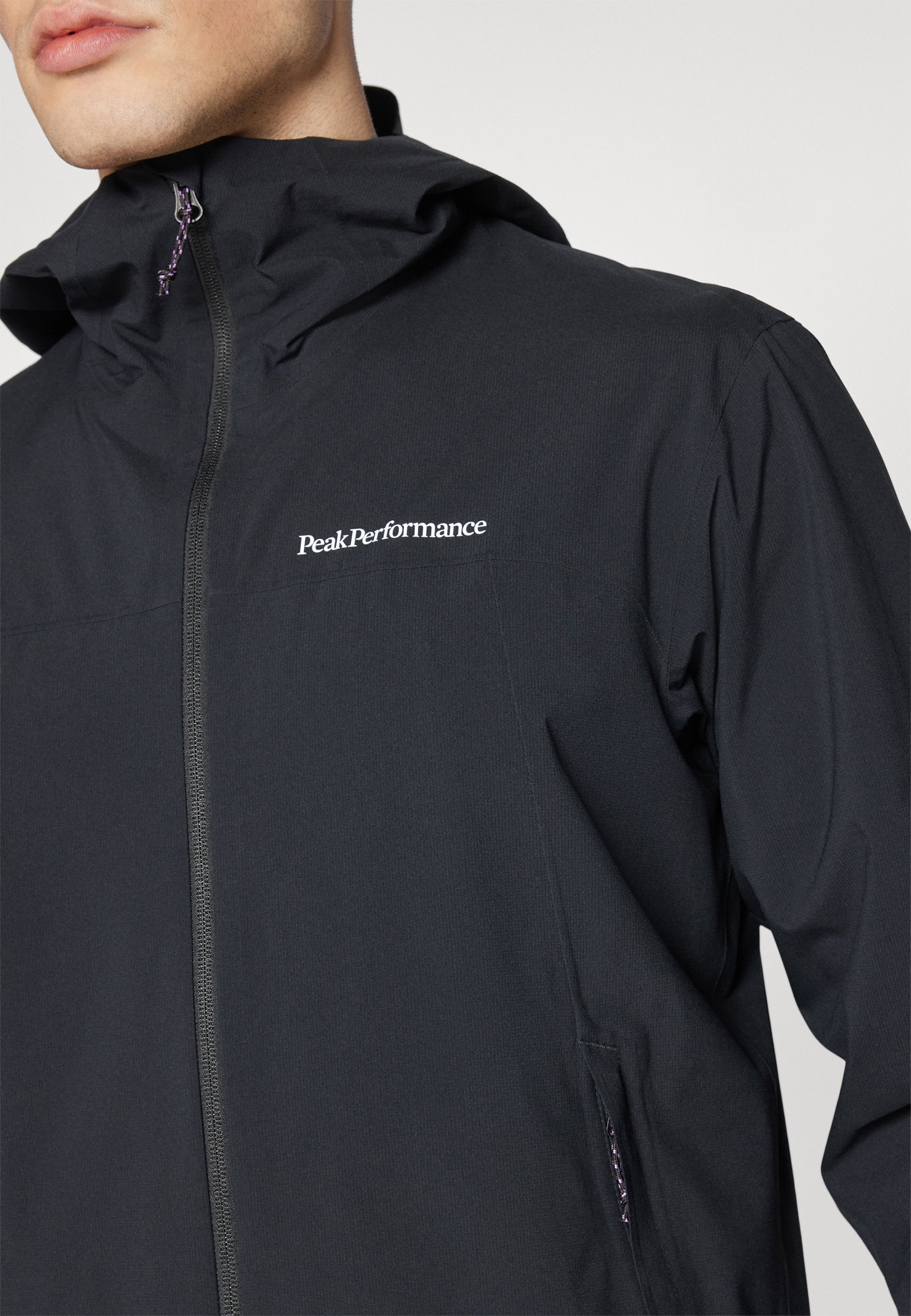 【 peak】FR Over Coat　Black Peak Performance TRAIL JACKET - Jachetă hardshell - black/negru