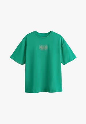 Next, REGULAR FIT - EMBROIDERED BACK PRINT T-SHIRT . - T-shirt con stampa - green