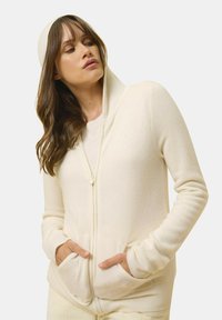 Just Cashmere FULL ZIP WITH HOOD - Cardigan - ivory