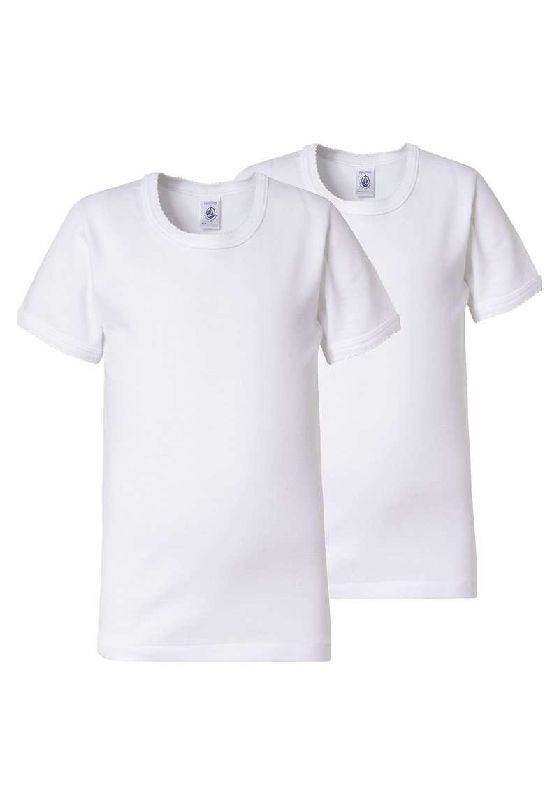 Petit Bateau Lot De 2 Tee Shirts Fille - Coton Doux Avec Nœud Et Picots