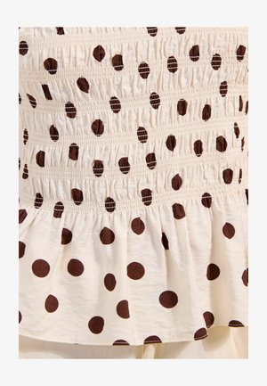 Friends Like These, REGULAR FIT - SHORT SLEEVE SMOCKED TOP . - Pluus - chocolate spot