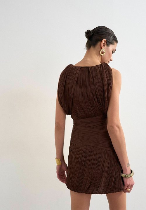sachin and babi light blue dress Beaded Apron Dress in Nude – Des Kohan main image 1