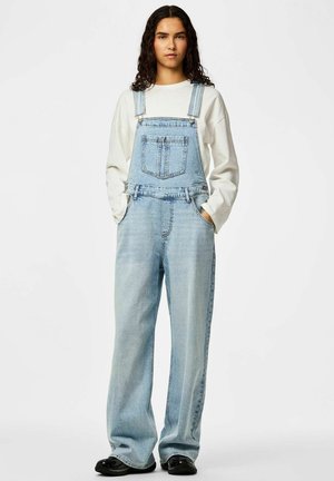 LATZ PCGRACE - Delovne kavbojke na naramnice - light blue denim