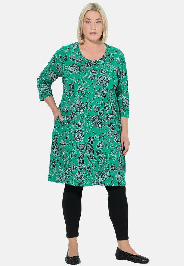 FLORAL PAISLEY EMPIRE A-LINE POCKET  - Jerseykleid - emerald