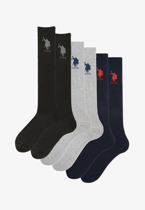 U.S. Polo Assn. 6 PACK LOGO SOLID - Calcetines hasta la rodilla - assortment