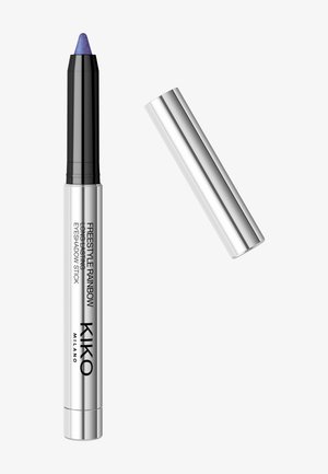 KIKO Milano Freestyle Rainbow Lidschatten-Stift, mit einem schwarzen und silbernen Design, einer spitzen lila Spitze und einer glatten Textur.
