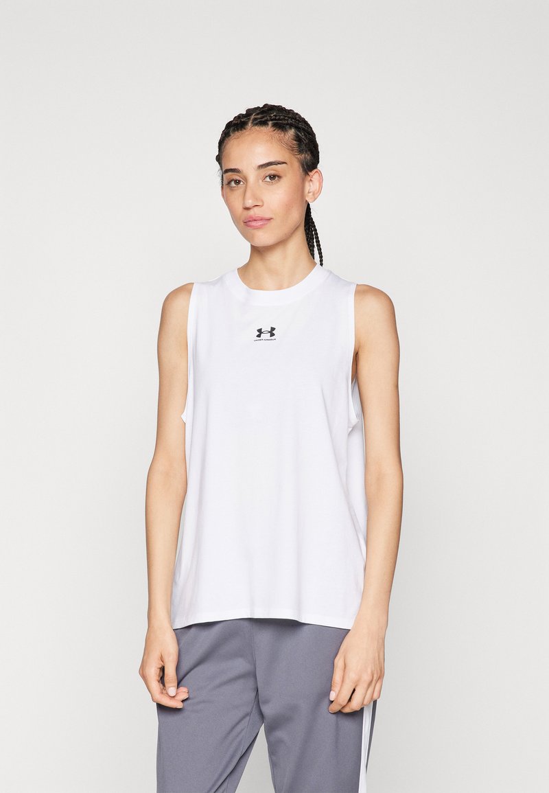 Under Armour RIVAL MUSCLE TANK - Top - white/black