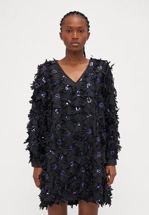 YASABELONE V NECK DRESS SHOW - Koktailové šaty/večierkové šaty - black
