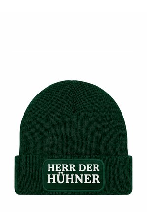 MIT PATCH IT SPRUCH HERR DER - Beanie - hühner dunkelgrün