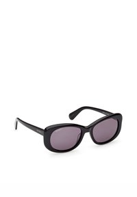 Sorte katteøje-solbriller med mørke tonede linser, med MAX&Co.-mærkning på stængerne og et af glassene.