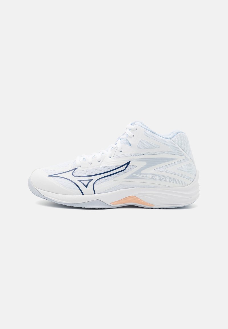 Mizuno - THUNDER BLADE Z MID - Volleybalschoenen - white/halogenblue/peachparfait, Vergroten