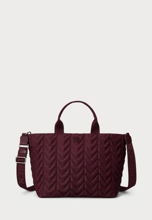 Lauren Ralph Lauren STEVIE QUILTED EXTRA LARGE STEVIE ZIP TOTE BAG - Shopping Bag - dark garnet