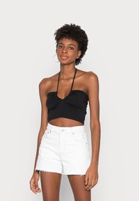Monki 2 PACK - Top - black/artsy blue print