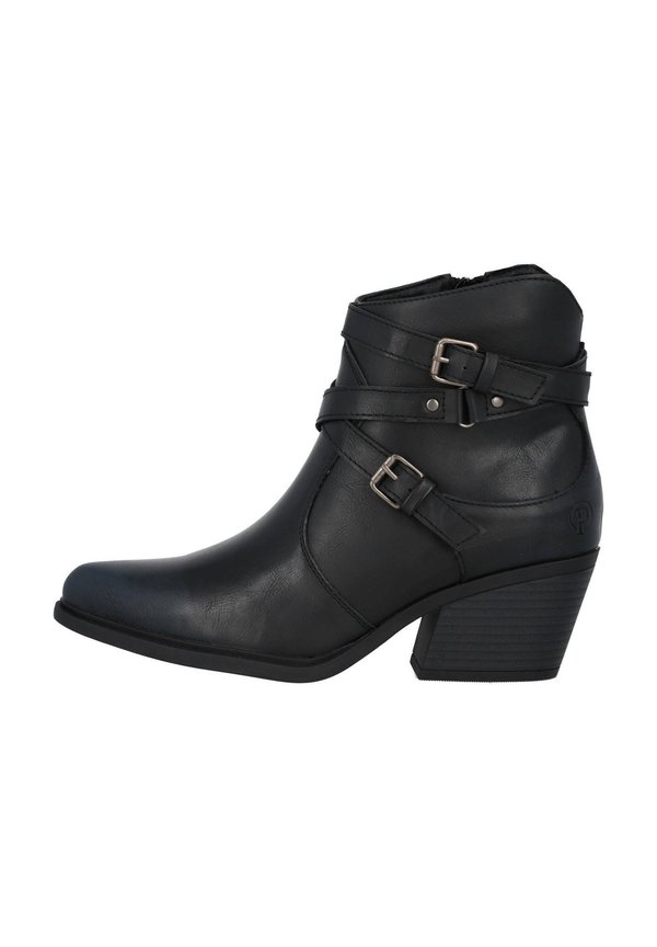 Cowboy-/Bikerstiefelette - schwarz