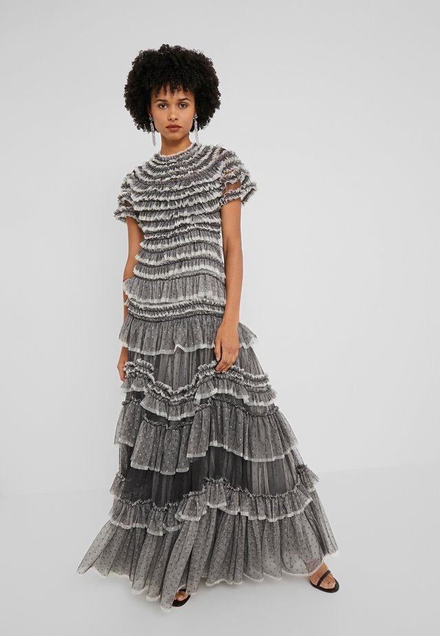 WILD ROSE RUFFLE GOWN - Occasion wear - graphite/champagne