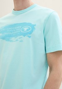 TOM TAILOR MIT TEXT - T-shirt print - caribbean turquoise
