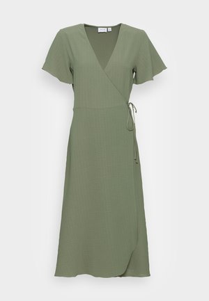 VILA VILOVIE WRAP DRESS - Vapaa-ajan mekko - four leaf clover