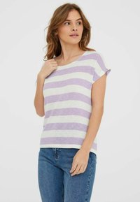 Vero Moda VMWIDE STRIPE  - Tričko s potlačou - lavendula