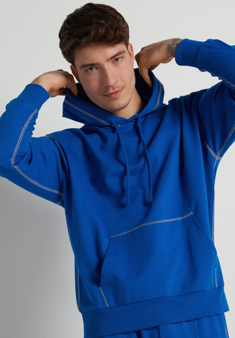 Tezenis LANGARM MIT ZIERNÄHTEN UND KAPUZE - Hoodie - blau blu forte ice grey /blue - Zalando.de