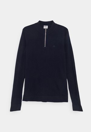 Lindbergh HALF ZIP MOCK NECK - Svetrík - navy