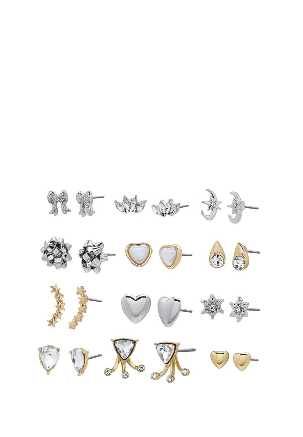 HEART STONE MIXED STUD 12-PIECE PACK - Ohrringe