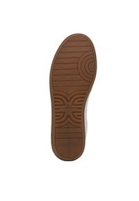Brown rubber outsole with textured surface and patterned detailing. Features branding "SAM EDEL" near heel; designed for grip and durability.