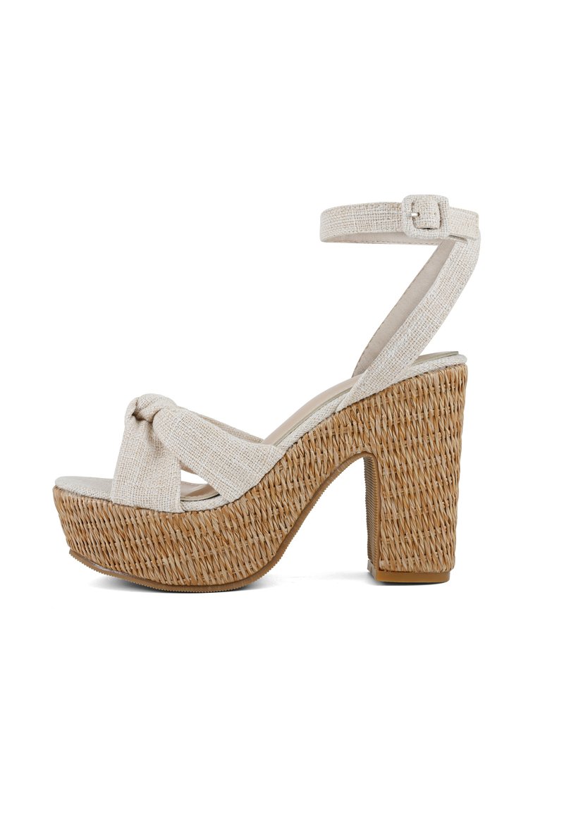 South Beach CREAM STRAW CHUNKY High Heel Sandalette cream/offwhite