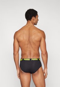 Puma MEN EVERYDAY BRIEFS 2 PACK - Fecskék - lime smash/black