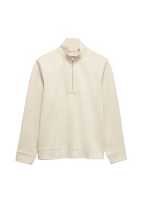 Autograph, TEXTURED STRIPED HALF ZIP - Sudadera - light natural