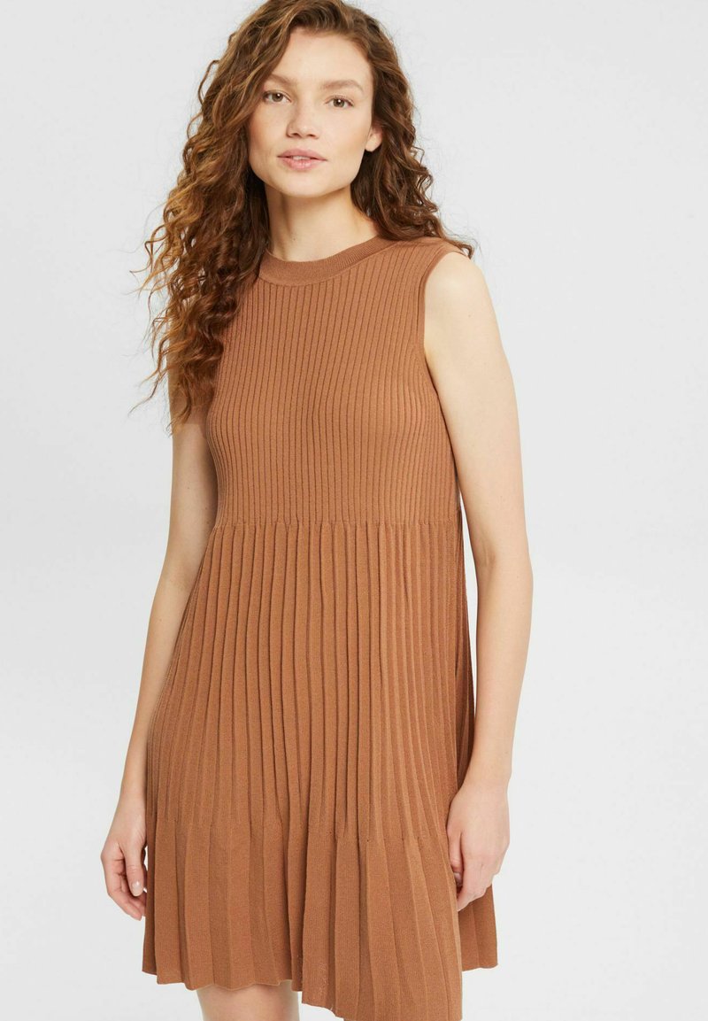 ESPRIT Vestido Midi Manga Larga Y Cuello Alto Mujer Esprit ESPRIT