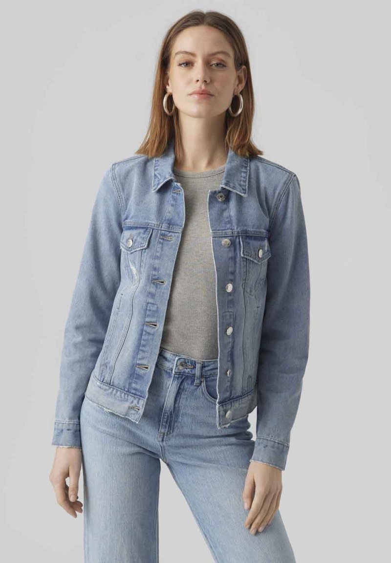 Vero Moda - VMZORICA LS MIX NOOS - Džinsinis švarkelis - light blue denim, Padidinti