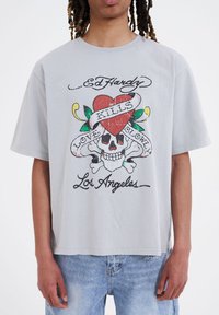 Ed Hardy LOVE-KILLS SLOWLY - Camiseta estampada - washed grey