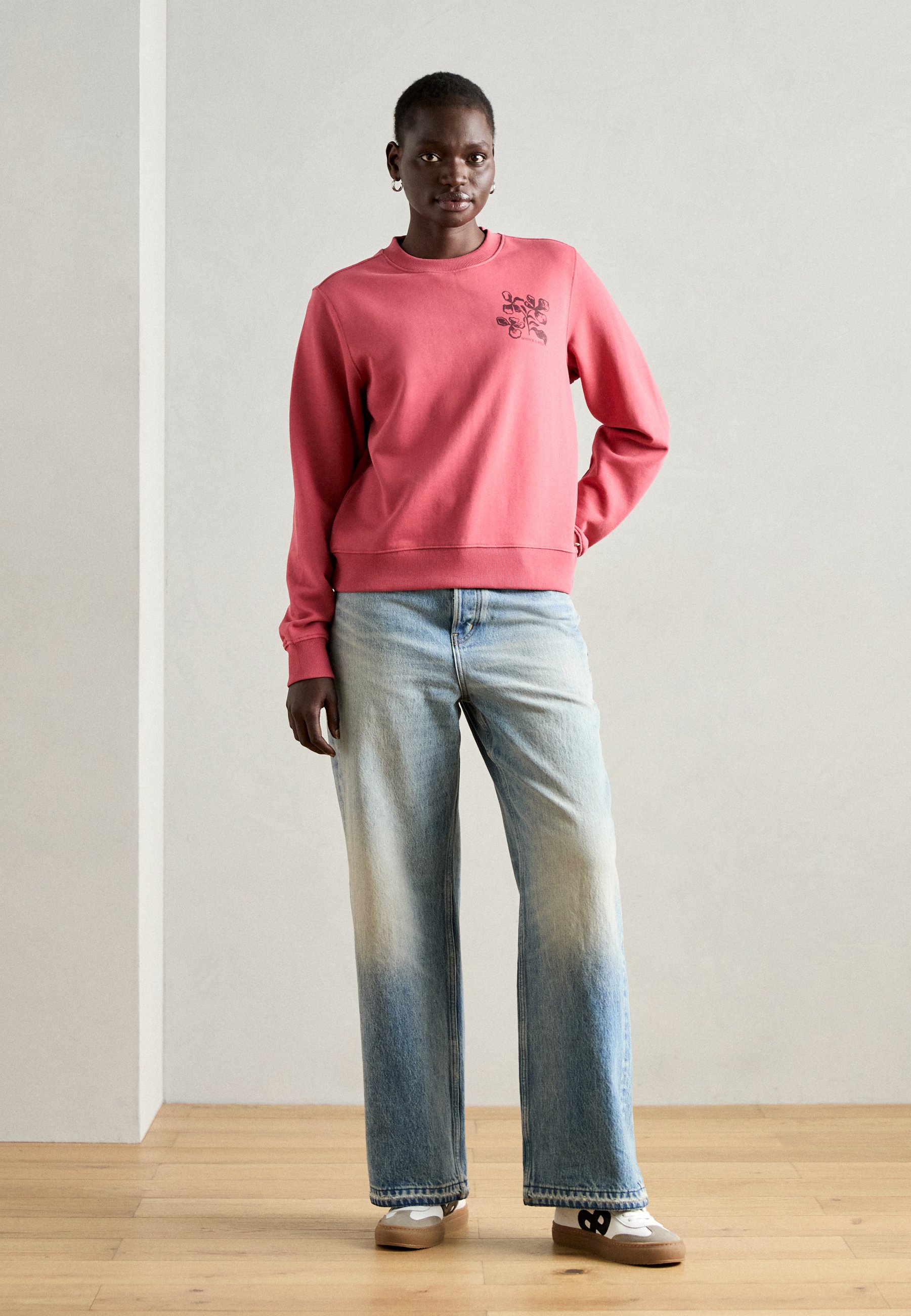 Scotch & Soda CHEST ARTWORK REGULAR - Sweatshirt - dusty red