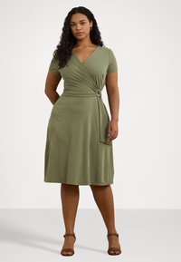 Lauren Ralph Lauren Woman SURPLICE JERSEY DRESS - Jerseykjole - sage green