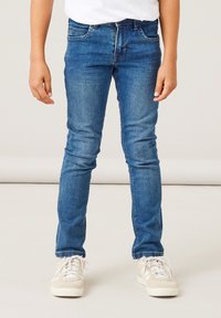 Name it - NKMSILAS PANT - Traperice uskog kroja - medium blue denim Minijatura 1