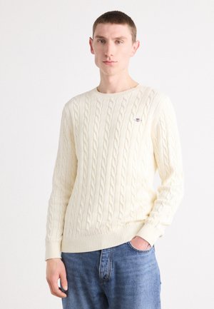 CABLE C NECK - Strikkegenser - cream