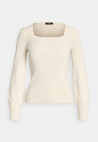 RIB KNIT PUFF SLEEVE SWEATER - Strickpullover - mascarpone cream