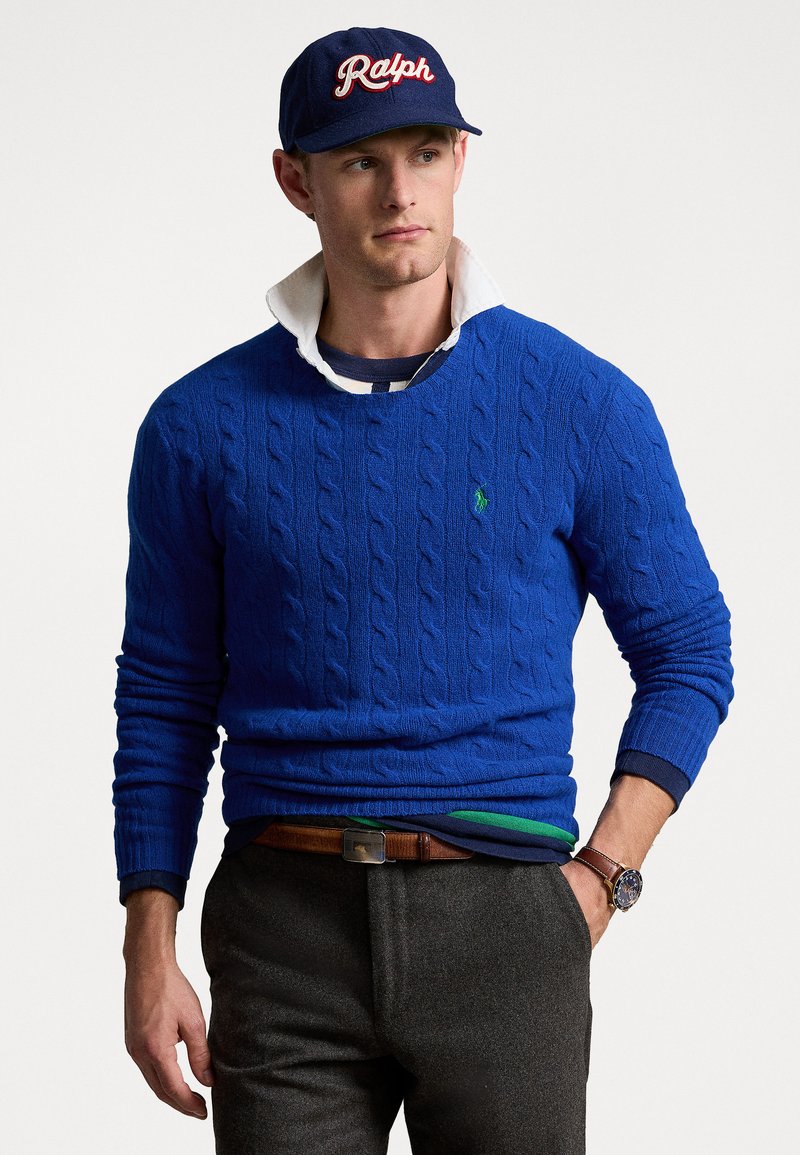 Polo Ralph Lauren CABLE KNIT WOOL CASHMERE JUMPER - Camisola - active blue
