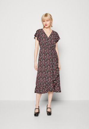 JDY JDYCAMILLA FLOUNCE MIDI DRESS - Φόρεμα ημέρας - black