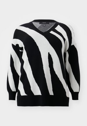 Vero Moda Curve VMCNANCY VNECK LONG  - Pullover - black/birch