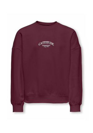 Tumesinine crewneck-pusa valge tekstiga "CATTITUDE Consistency always wins" rindkere keskel, pikad varrukad ning soonikkoes mansetid ja ääred.