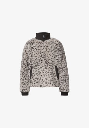 Street One, FAUX FUR JACKET WITH ANIMAL PRINT - Veste d'hiver - black coffee