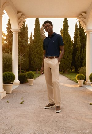 REGULAR - Bluză polo - desert sky