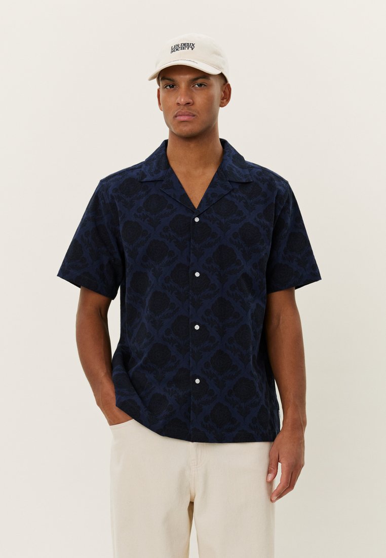 Les Deux - LESLEY FLOWER TILE SHIRT - Shirt - navy/dark navy, Enlarge